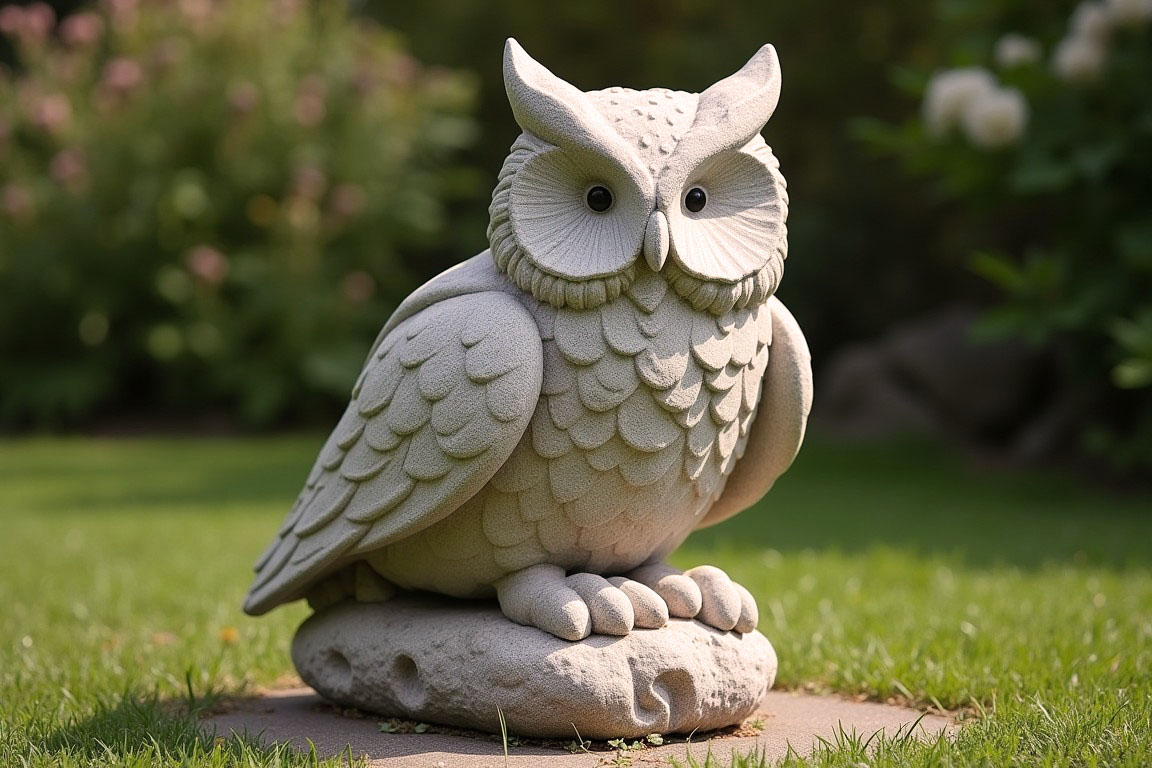 Owl in the Branch Sculpture: Wisdom Carved of the Night Owl in the Branch Sculpture: Wisdom Carved of the Night