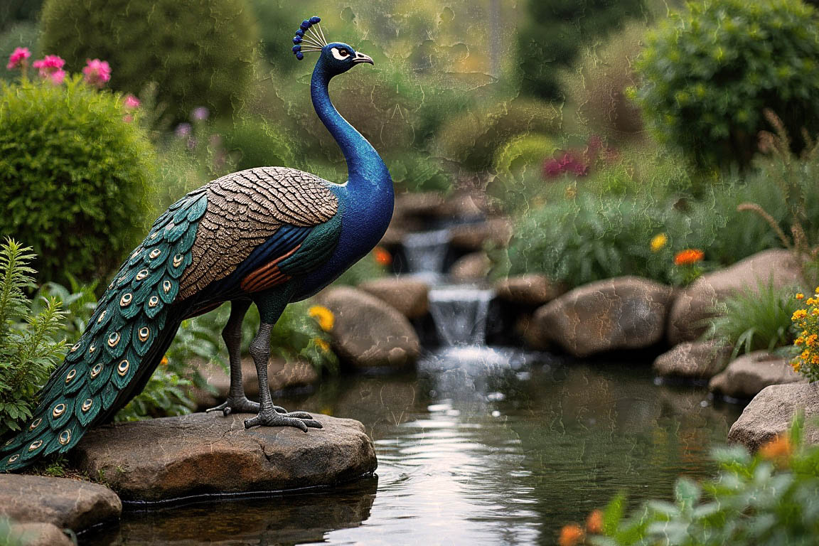 Peacock Sculpture: A Magical Colorful Deco in The Garden Peacock Sculpture: A Magical Colorful Deco in The Garden