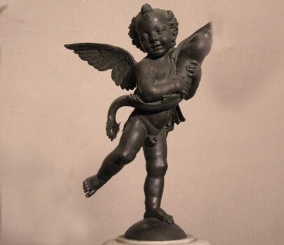 Putto with Dolphin Sculpture Andrea del Verrocchio
