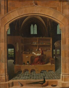 Saint Jerome in his Study Painting by Antonello da Messina