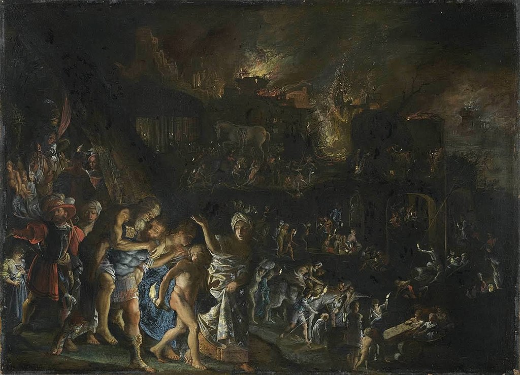 The Burning of Troy Painting Adam Elsheimer The Burning of Troy Painting Adam Elsheimer