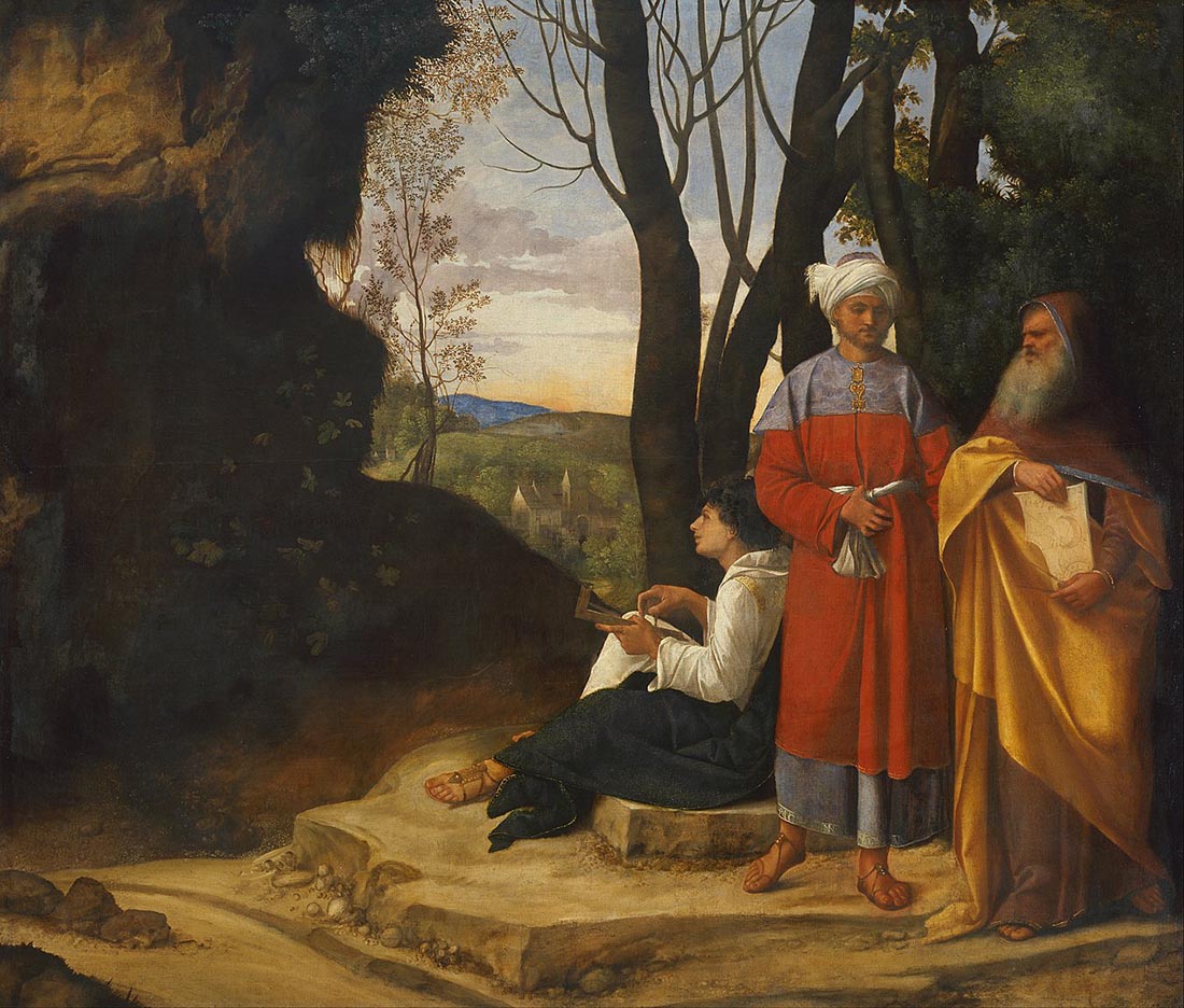 Three Philosophers Painting by Giorgione Three Philosophers Painting by Giorgione
