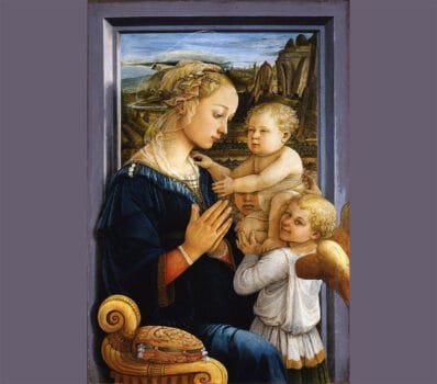 Madonna and Child with Two Angels Painting by Filippo Lippi