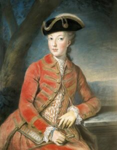Marie Antoinette in hunting attire painting