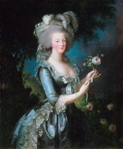 Marie antoinette with a rose painting