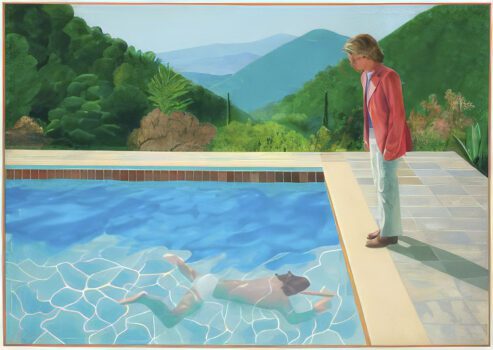 Pool with Two Figures David Hockney