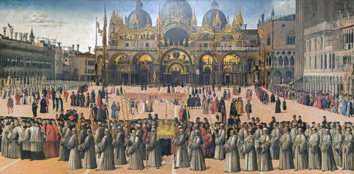 Procession in St. Mark's Square painting by Gentile Bellini
