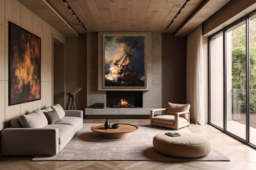 Antique oil painting for modern art