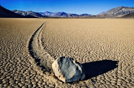 Sailing stones of death valley