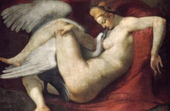 Leda and the Swan painting by Michelangelo copy