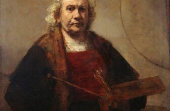 Self Portrait with Two Circles Painting