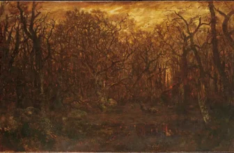 The Forest in Winter at Sunset Painting