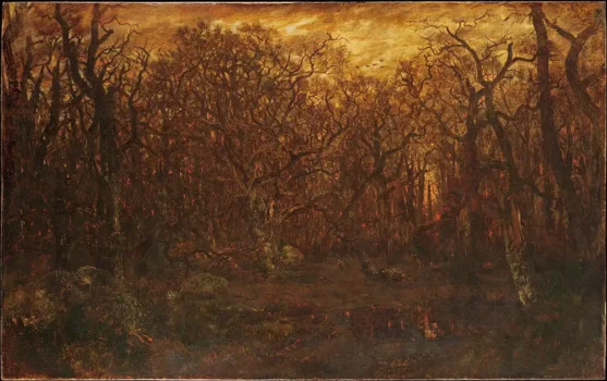 The Forest in Winter at Sunset Painting