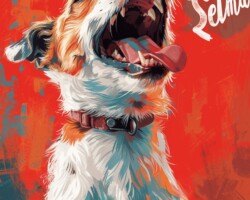 Vintage Art Dog Gallery 47 art for t shirt of jack russel terrier with open mouth