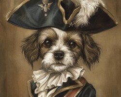Vintage Art Dog Gallery 2 vintage 1700s american revolution puppy portrait art, hand coloring