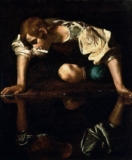 Narcissus Painting by Caravaggio Year 1599