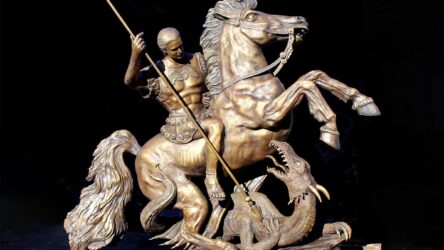 A Legend in Bronze and Stone: Saint George Slaying the Dragon