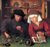 The Moneylender and His Wife Painting