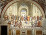 The Woman in White: The School of Athens Painting