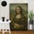 Vintage Mona Lisa Art Print On Canvas Painting Reproduction Face Retouched